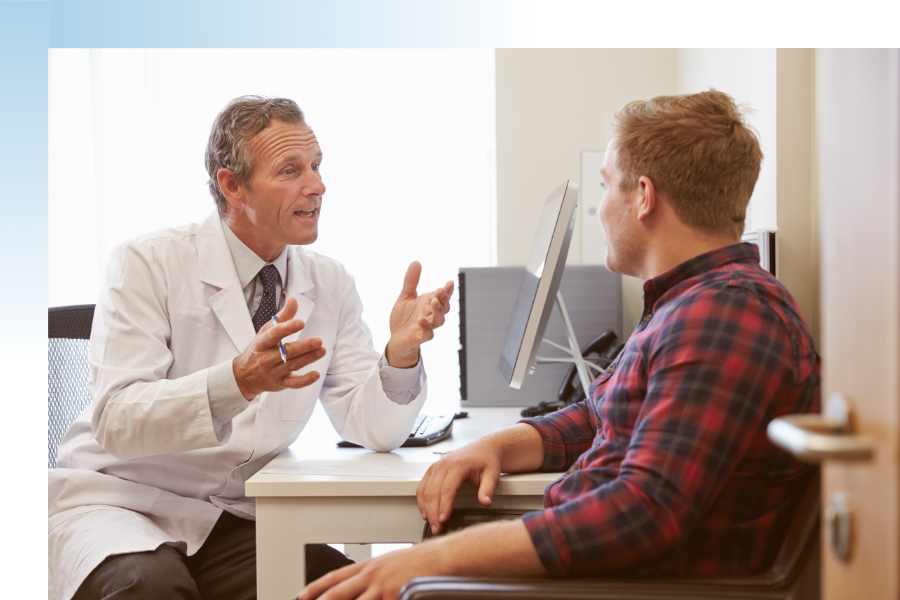 a doctor speaking with patient
